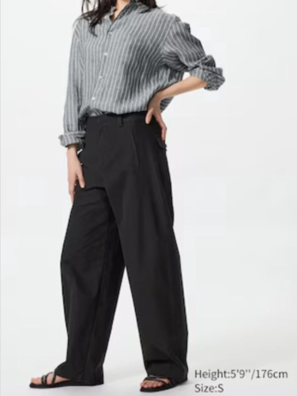 UNIQLO Black Jersey Barrel Pants - Tall